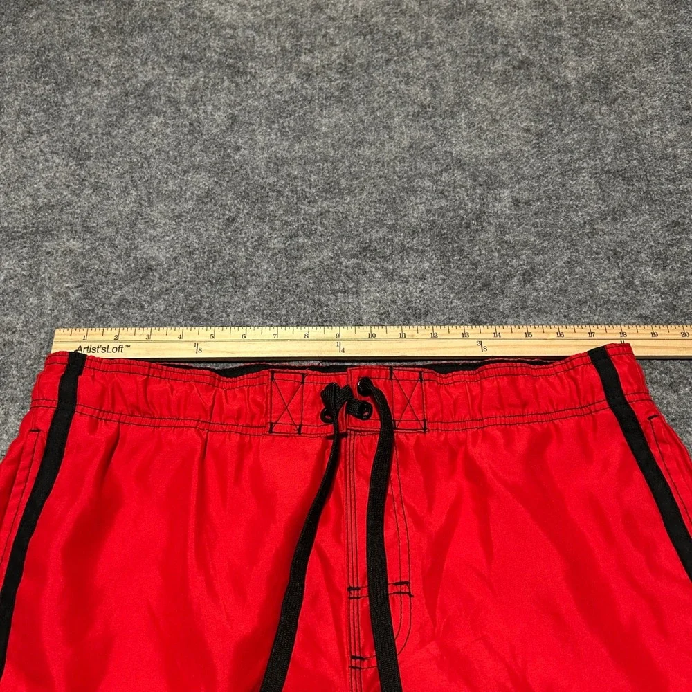 Ocean Pacific Red Cargo Board Shorts Y2K Skater Baggy Swim Trunks Mens Size M‎